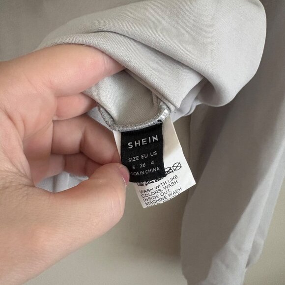 Shein Athletic Cloud Crewneck Pullover Sweatshirt Grey Women’s Size S - Picture 9 of 10